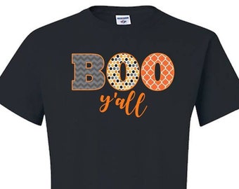 Halloween t-shirt, Boo Y'all Halloween t-shirt, Womens halloween shirt, halloween shirt, tee shirt,  black t-shirt, 100% cotton shirt