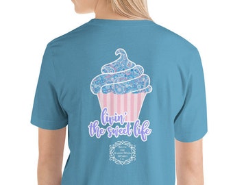 Southern Girl T-Shirts / Below the Mason Dixon Apparel/ Livin' the Sweet Life /Women's T-Shirt /Gifts for Her /Paisley Cupcake /Short-Sleeve