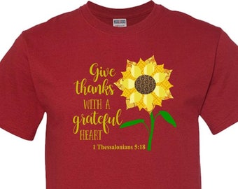 Christian T-Shirt / Give Thanks With A Grateful Heart / Gifts for Her / Christian T-Shirts for Her / Faith Shirts / Women’s T-Shirt