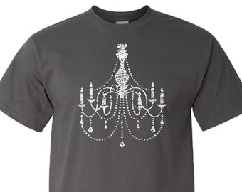 Distressed Chandelier T-Shirt for Women / Farmhouse Style T-Shirt / Gifts for Women / Farmhouse Chandelier / Adult T-Shirt