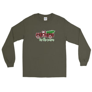 T-shirt Natale / Tis la stagione t-shirt per le donne d'epoca camion Plaid / Natale PJ / regali / regali per lei per la famiglia immagine 3