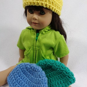 18 Inch Doll Hat, Crochet Beanie for American Girl, Winter Cap for Doll, Gift for Little Girl, Stocking Stuffer, Birthday Party Favor image 4