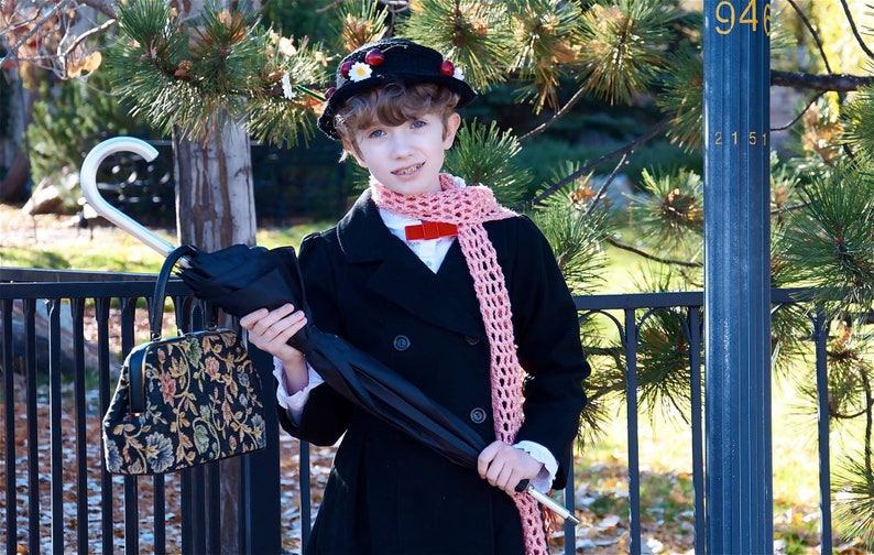 Mary Poppins Inspired Crochet Scarf: Blush Rust Openweave Neckwear - Etsy