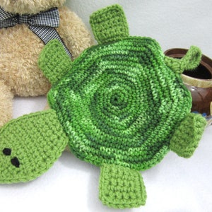 Crochet Pattern for Turtle Pot Holder, Crochet Tortoise Hot Pad Trivet, PATTERN ONLY