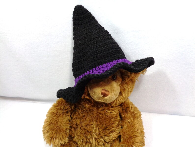 Witch's Hat, Crochet Halloween Costume, MADE TO ORDER by Charlene, Gift for Baby or Toddler, Black Witch's Pointy Hat, Girls Night Out image 5