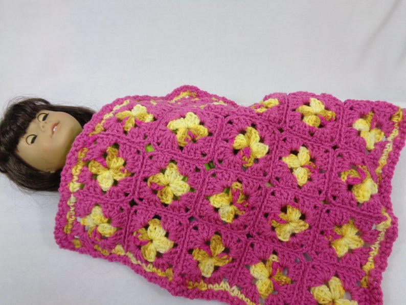 Doll House Doll Blanket Granny Square Baby Snuggie Baby Doll Afghan Crochet Doll Blanket or Snuggie in Pastel Colors or Table Trivet
