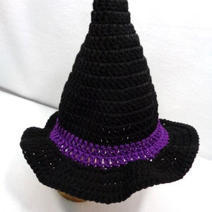 Witch's Hat, Crochet Halloween Costume, MADE TO ORDER by Charlene, Gift for Baby or Toddler, Black Witch's Pointy Hat, Girls Night Out image 3