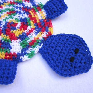Crochet Turtle Pot Holder: Colorful Ocean Theme Trivet