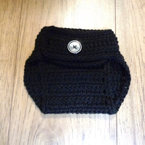 Black Diaper Cover, 0 to 3 Months Adjustable, Matching Diaper Cover for Your Hat, Choose Your Color, Crochet Diaper Cover, MADE TO ORDER image 4