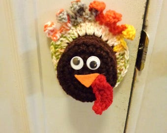 Turkey Doorknob Cover Crochet, Fall Home Decoration, Hostess Gift, Thanksgiving Decor, Unique Gift for Friend, Autumn Fun Decor by Charlene