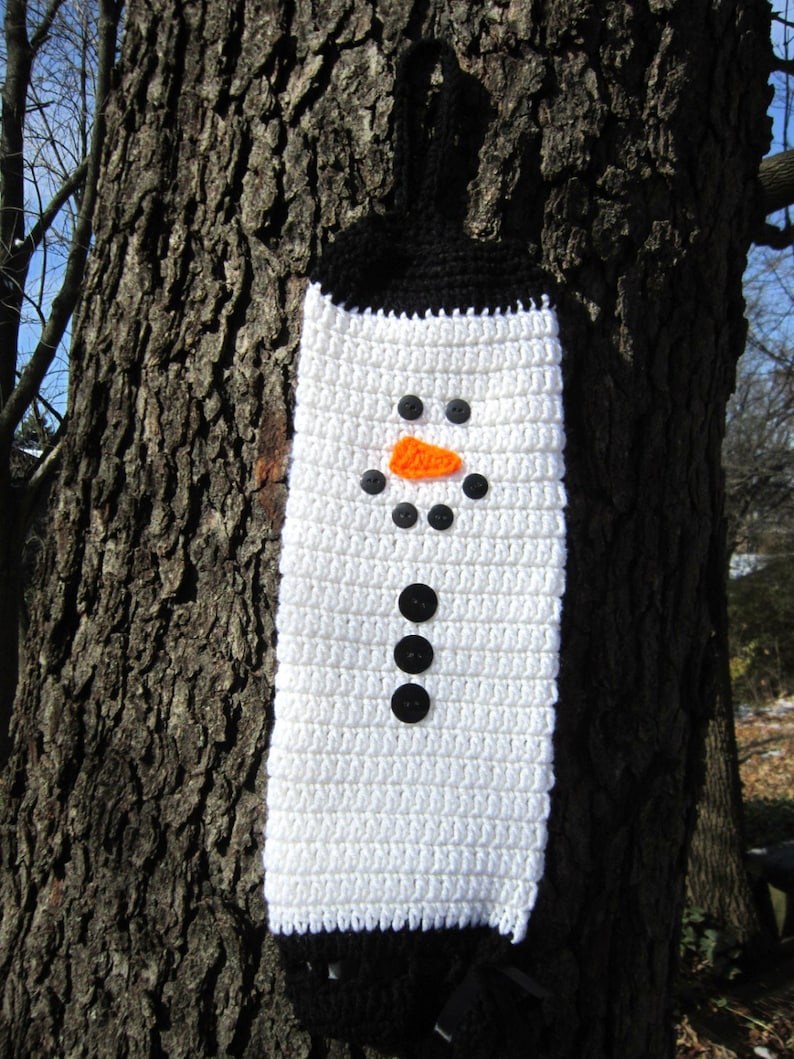 Crochet Snowman Plastic Bag Holder Walmart Bag Holder Etsy
