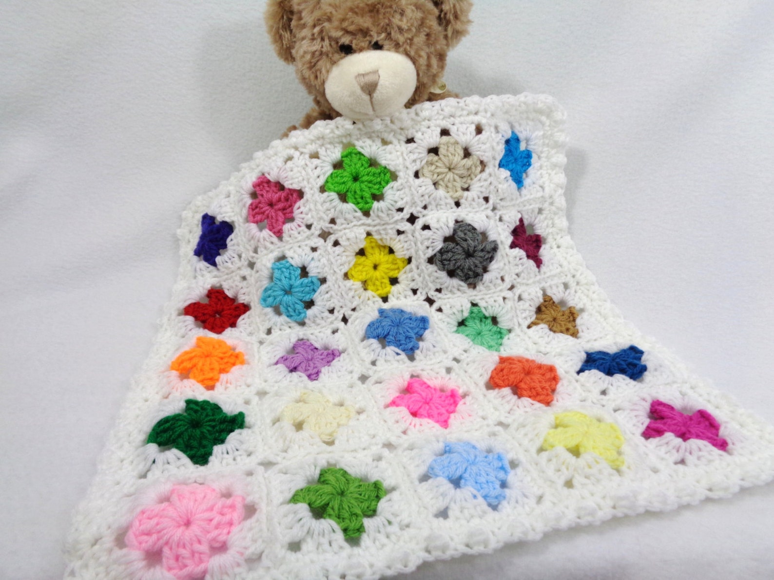 Dollhouse Quilt Doll Bed Quilt Crochet Teddy Bear Afghan Etsy