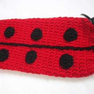 Crochet Plastic Bag Holder Ladybug Red and Black, Hostess Gift, Present for Teacher, Eco-friendly Bag Holder, MADE TO ORDER image 4
