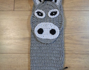 Donkey Plastic Bag Holder, Crochet Farm Decor, Walmart Bag Holder by Charlene, Gift for Mom, MADE TO ORDER