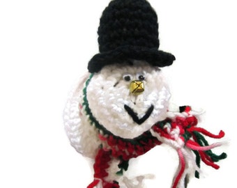 Snowman Doorknob Cover Crochet, Christmas Snowman Decoration, Jingle Bell Snowman, Gift for Co-Workers, Made to Order