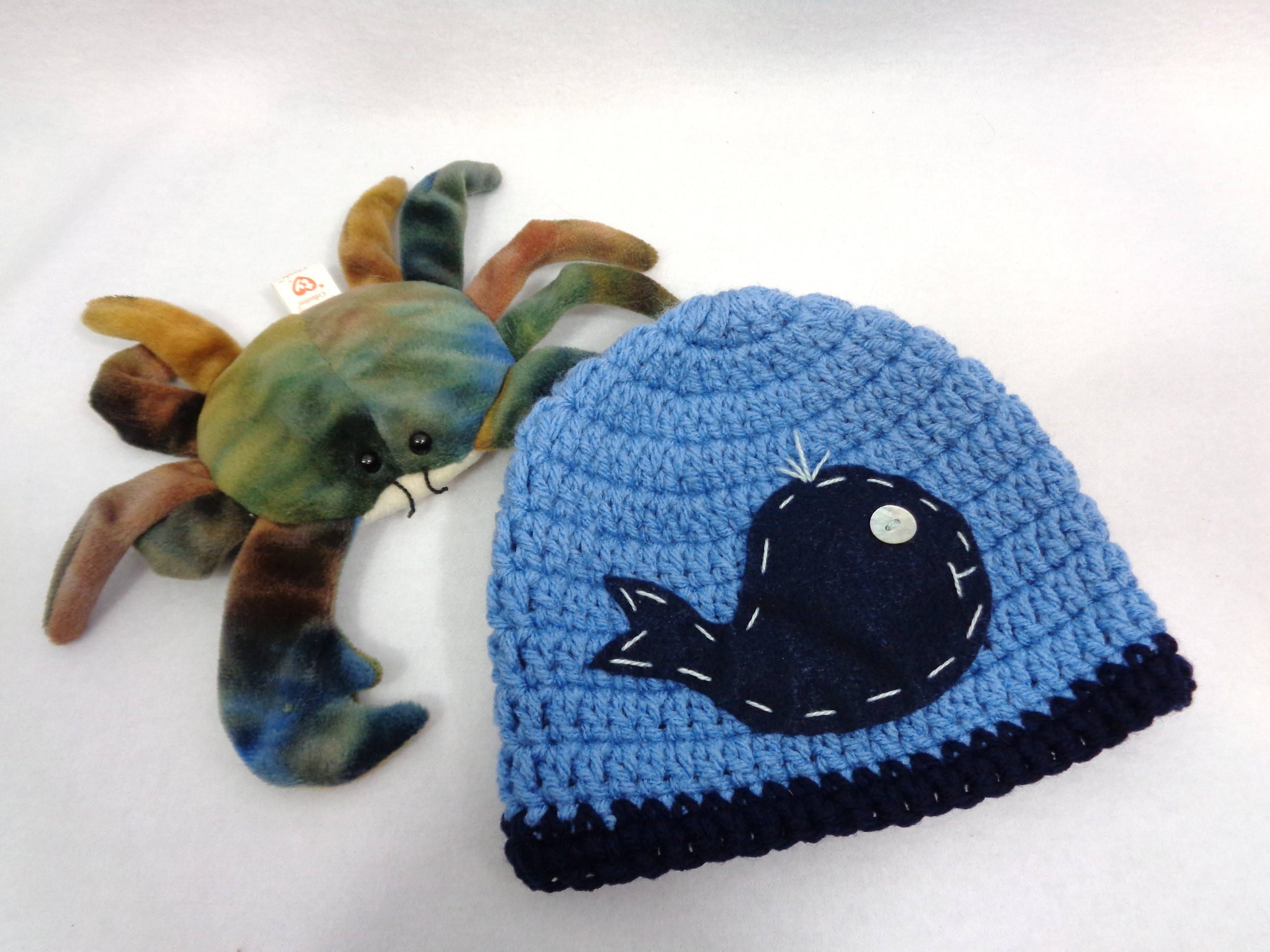 Crochet Baby Whale Hat: Newborn Photo Prop