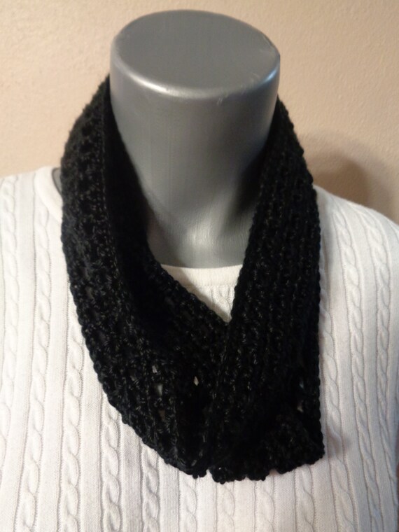 White or Black Scarf Thin Infinity Scarf Lightweight Indoor or