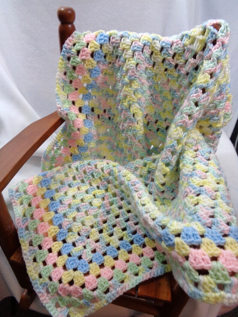 Pastel Baby Blanket Granny Square Afghan Baby Shower Gift - Etsy