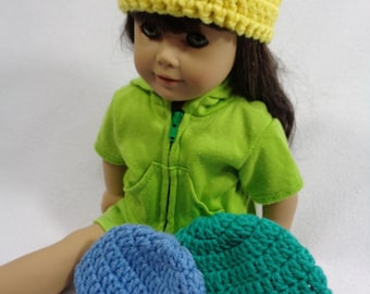 18 Inch Doll Hat, Crochet Beanie for American Girl, Winter Cap for Doll, Gift for Little Girl, Stocking Stuffer, Birthday Party Favor