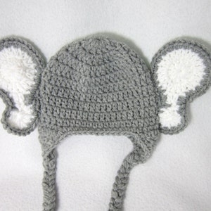 Crochet Gray Elephant Beanie: Baby Animal Hat, Photo Prop