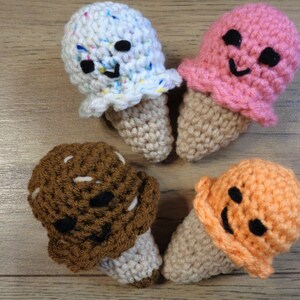 Miniature Crochet Ice Cream Cone, Play Food, Made to Order