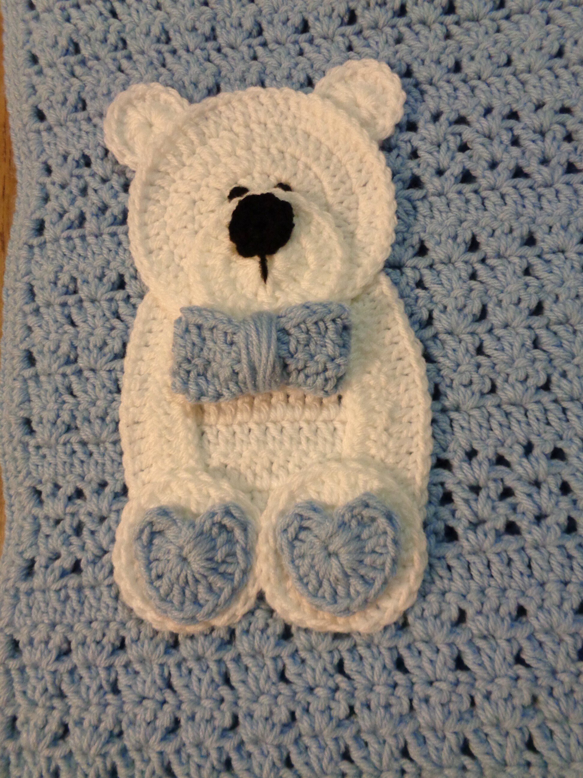 Pink or Blue Baby Blanket Teddy Bear Afghan Gift for Baby Etsy