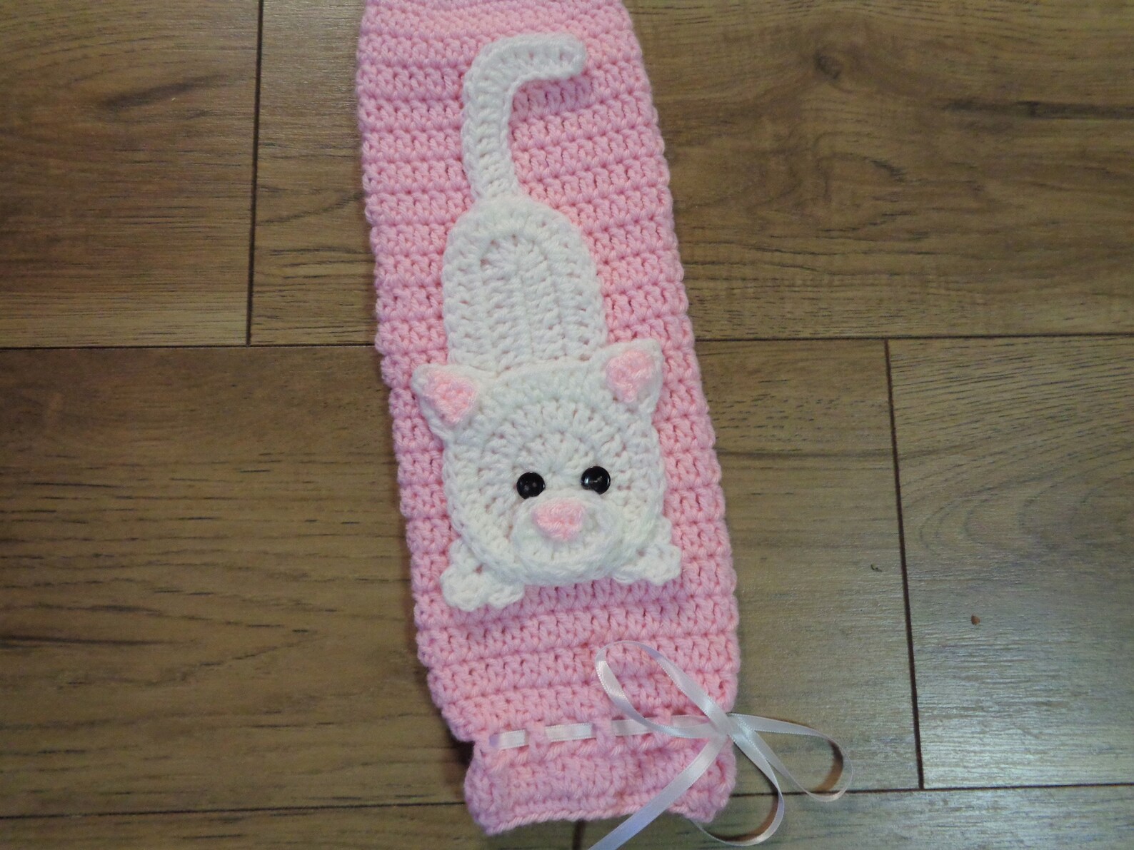 White Kitty Cat Plastic Bag Holder Crochet Nursery Decor Etsy