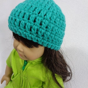 18 Inch Doll Hat, Crochet Beanie for American Girl, Winter Cap for Doll, Gift for Little Girl, Stocking Stuffer, Birthday Party Favor image 2