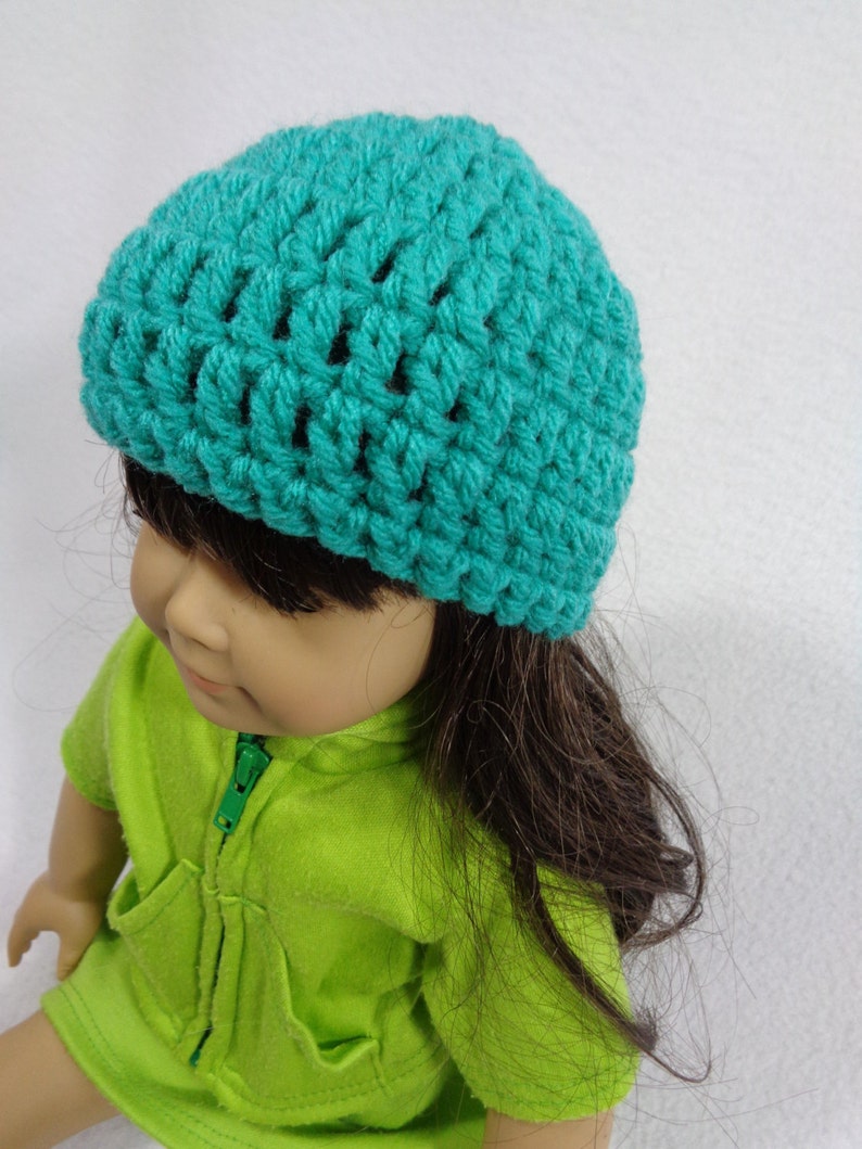 18 Inch Doll Hat, Crochet Beanie for American Girl, Winter Cap for Doll, Gift for Little Girl, Stocking Stuffer, Birthday Party Favor image 2