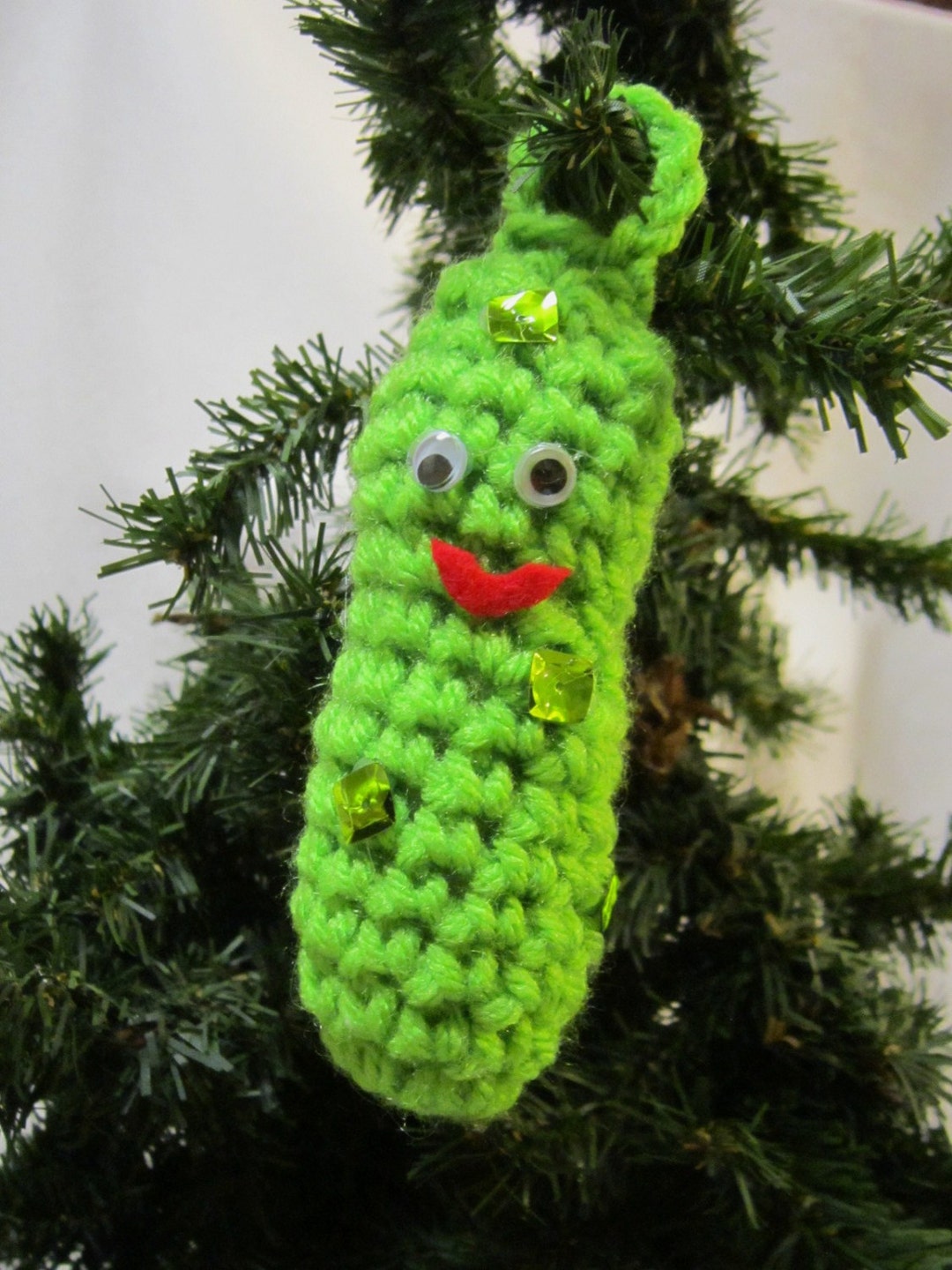 Christmas Pickle Ornament, German Tradition Crochet Pickle by ...
