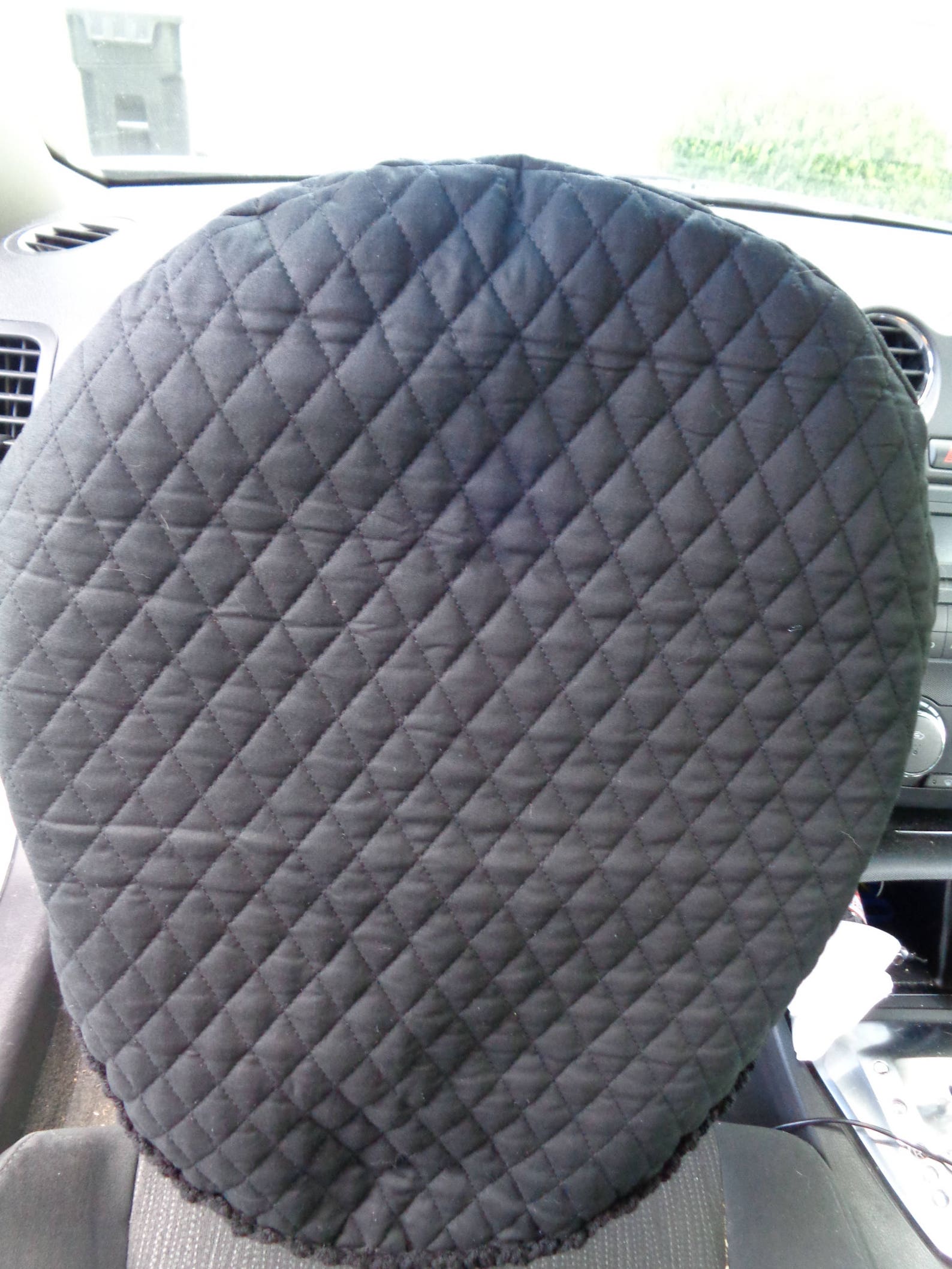 Black Quilted Steering Wheel Cover Gift for Dad Present for Etsy