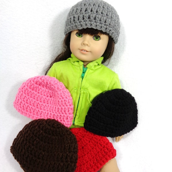 18 Inch Doll Hat, Crochet Beanie for American Girl, Winter Cap for Doll, Gift for Little Girl, Stocking Stuffer, Birthday Party Favor