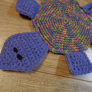 Turtle Hot Pad, Tortoise Trivet for Kitchen, Hostess Gift. Turtle Collector Gift, Crocheted by Charlene, READY TO SHIP, Valentine&#39;s Gift