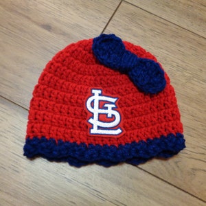 St. Louis STL Caps, Made To Order by Charlene, St. Louis Cardinals Inspired, Newborn Photo Prop, Gift for New Baby, Cardinals Fans image 5