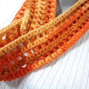 Shades of Orange Scarf, Thin Infinity Scarf, Lightweight Indoor or Outdoor Perfect for Fall with Soft Yarn, Gift for Mom, MADE TO ORDER image 5