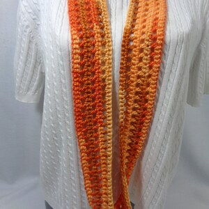 Shades of Orange Scarf, Thin Infinity Scarf, Lightweight Indoor or Outdoor Perfect for Fall with Soft Yarn, Gift for Mom, MADE TO ORDER image 2