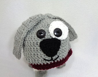Gray Puppy Dog Baby Hat, Crochet Dog Cap, MADE TO ORDER by Charlene, Baby Photo Prop, Gift for Baby Boy or Girl, Dog Lover Gift