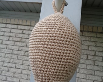 Crochet Wasp Nest Decoy: Tan Yarn, Porch Decor (MADE TO ORDER)