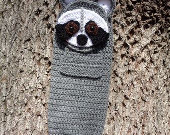 Raccoon Plastic Bag Holder, Crochet Home Decor, Walmart Bag Holder by Charlene, Gift for Mom, MADE TO ORDER