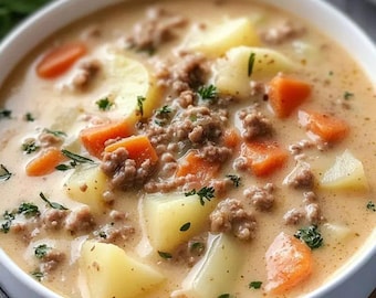BEST NEW RECIPE For Creamy Potato & Hamburger Soup Made in the Crockpot Download.