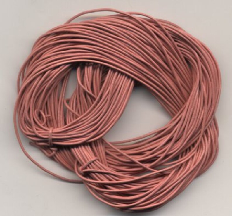 beading jewelry making leather earrings leather bracelets Pink Leather Cord 1 mm 25 meter Hank for braiding leather crafts