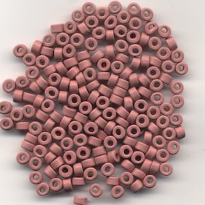 Ceramic Beads 6x4mm hole about 2.5 mm Package of 100 beads Pink #12
