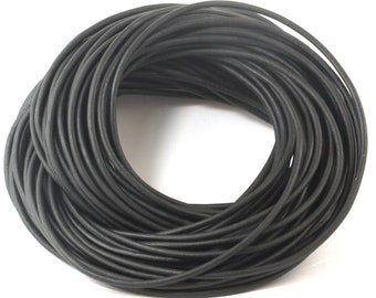 Round Leather Cord 1.8mm Black, 100-meter Hank, Leather cord for necklaces, beading leather cord, leather necklace cord, round leather rope