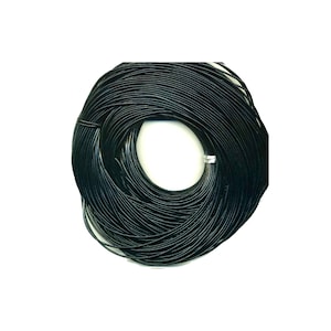 2 mm Black Round Leather Cord 100 Meter Hank