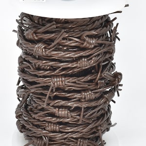 Brown Faux Barbed Wire Made from 3 Strands of 1.8 mm Real Leather Cord 10 Meter Spool