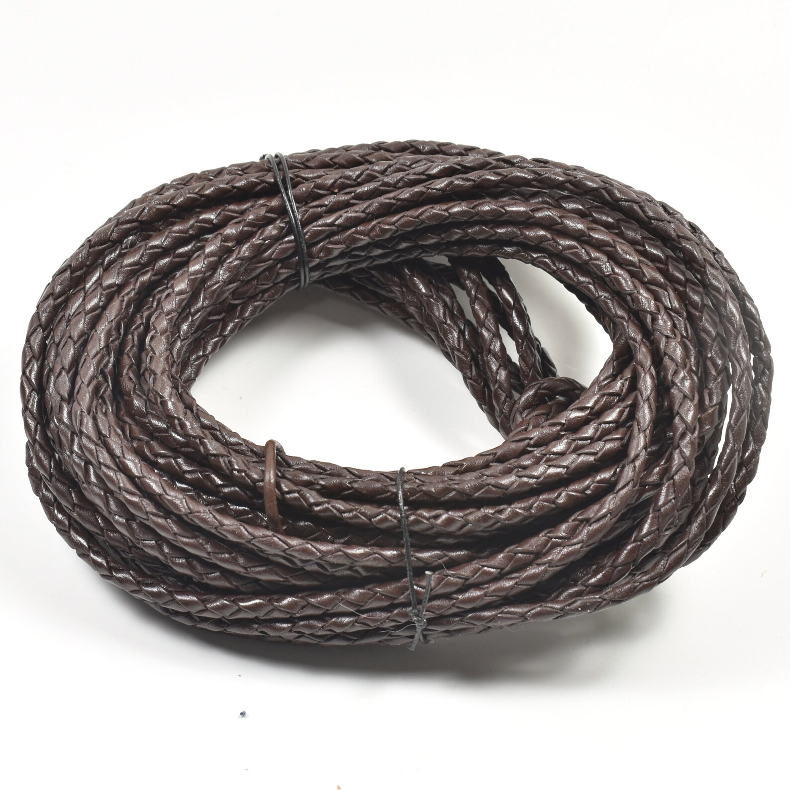 5 Mm Brown Braided Leather Rope 10 Meter Hank | Etsy