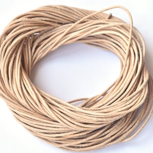2 mm Natural Untreated Leather Cord, 50 Meter Hank for making leather necklaces, leather bracelets, leather jewelry