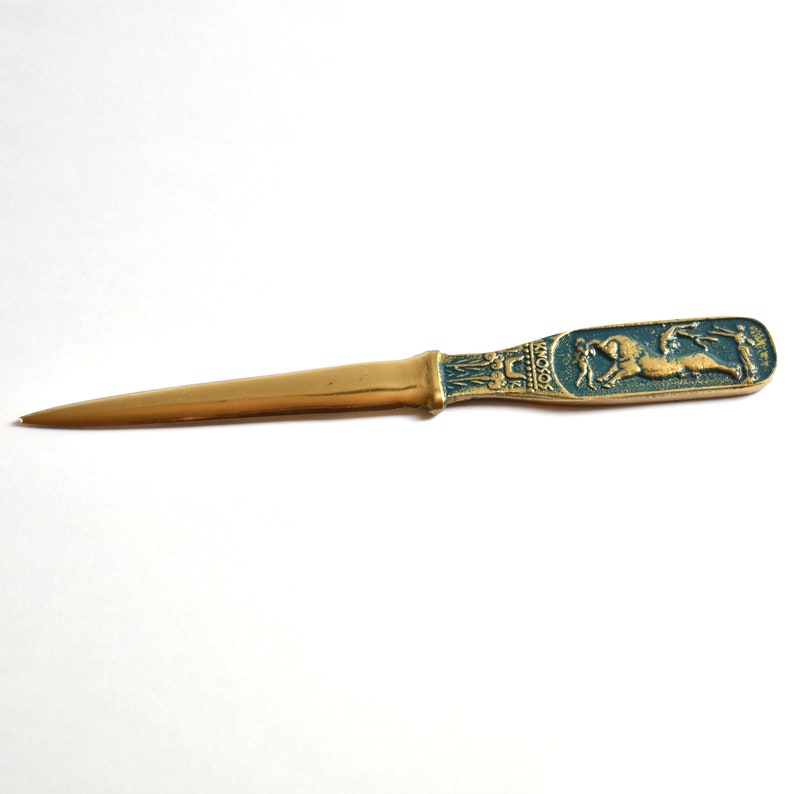 Brass Letter Opener Greek Crete Museum Themes Your Choice Etsy