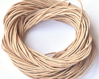 1.8 mm Natural Untreated Leather Cord, 100 Meters Hank Safe for bird - Animal Toys