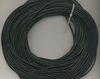 4 mm Black Round Leather Cord, 10 M Hank